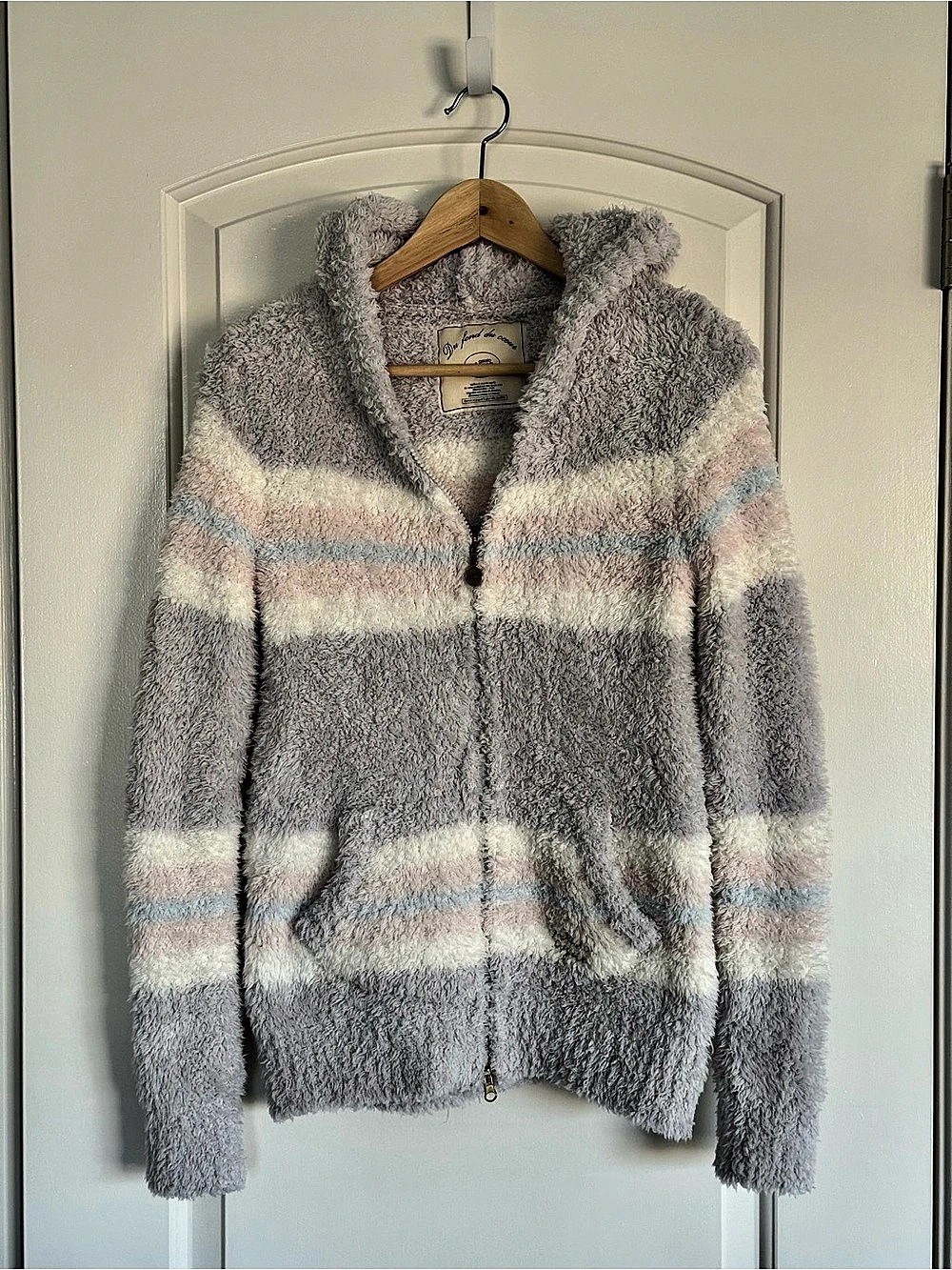 Gelato Pique (Japan) striped fuzzy lounge hoodie (free size)